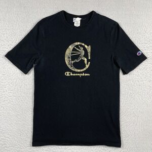 Champion Shirt Mens Medium Running‎ Man Logo Gym Active Casual Athleisure Tee